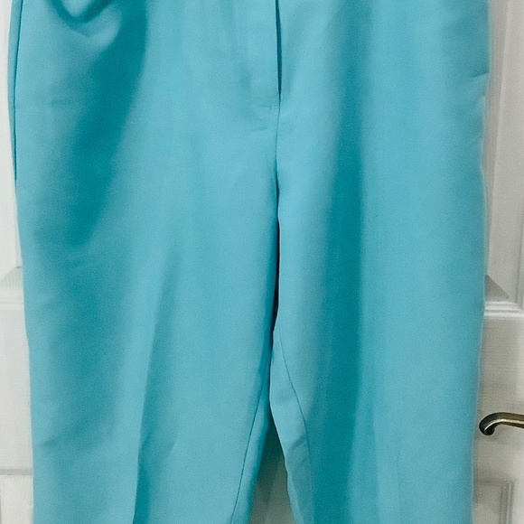 Vintage  Bette & Court Aqua blue cropped pant, size 8 - Picture 2 of 5